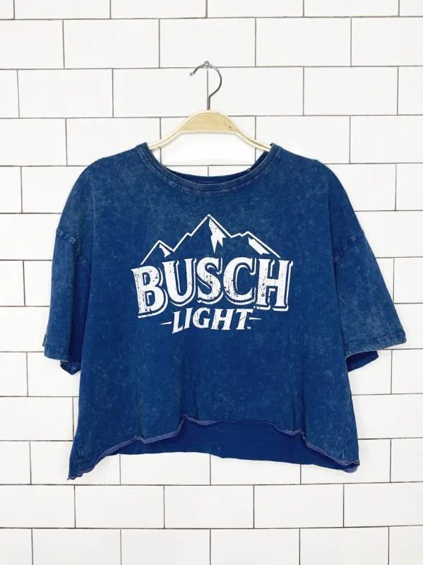calhoun busch light tie dye oversized cropped tee made by Good Market Thrift Store