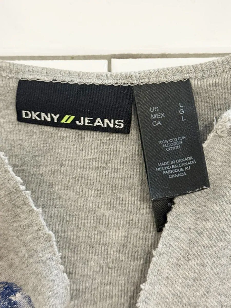 dkny jeans cropped distressed motorcycle USA flag tee | made in Canada sold by Good Market Thrift Store product image thumbnail 5