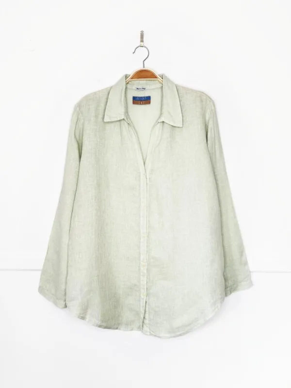 resort one 100% linen full button shirt | made in Italy made by Good Market Thrift Store