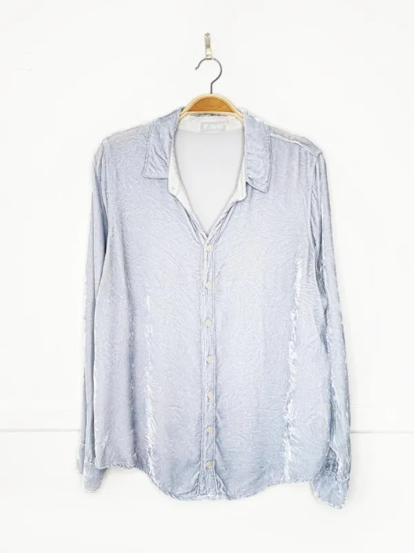 cp shades romy velvet full button shirt | made in USA | anthroplogie made by Good Market Thrift Store