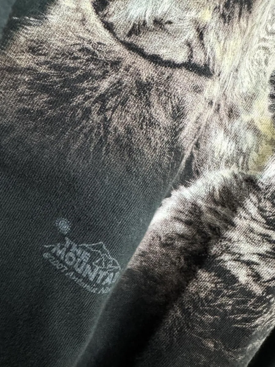 vintage 00s the mountain howling wolves tie dye cropped animal tee sold by Good Market Thrift Store product image thumbnail 2