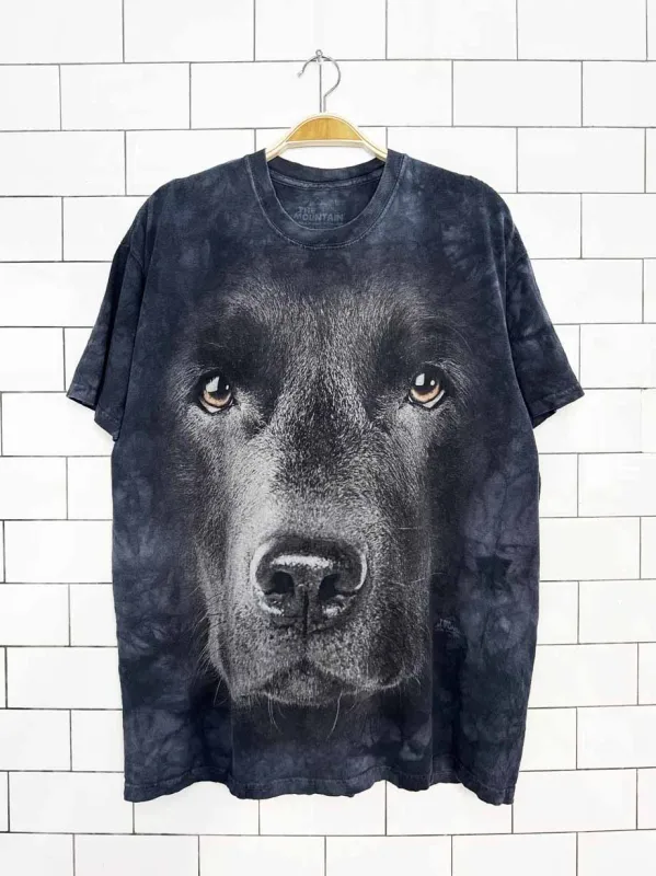 vintage 00s the mountain dog face tie dye tee | made in USA made by Good Market Thrift Store