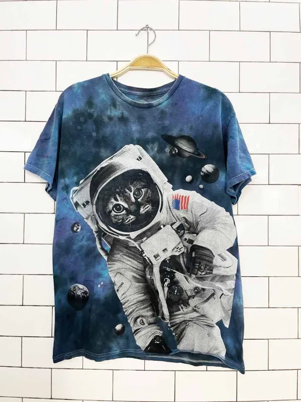 vintage 00s dom space kitty tie dye tee made by Good Market Thrift Store