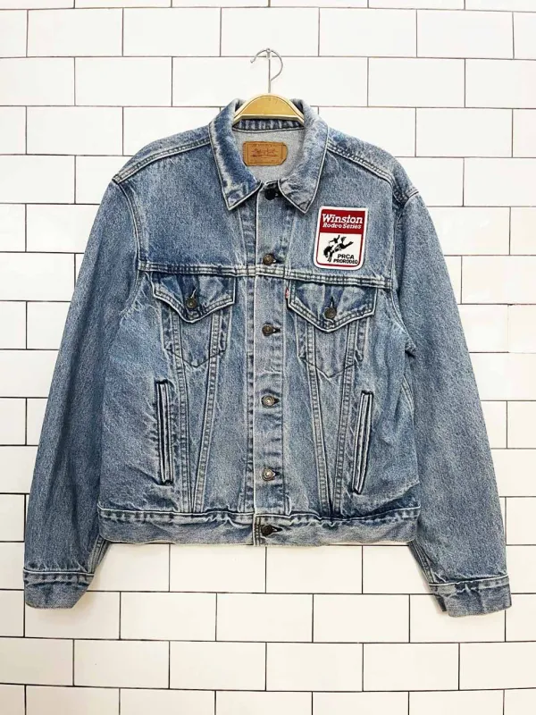vintage 90s levi's 70506 denim trucker jacket | winston rodeo series | made in usa made by Good Market Thrift Store