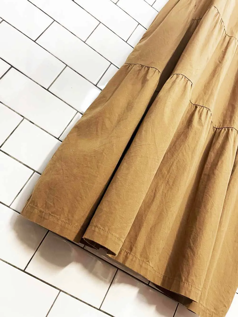 everlane poplin mock neck tiered midi dress sold by Good Market Thrift Store product image thumbnail 2