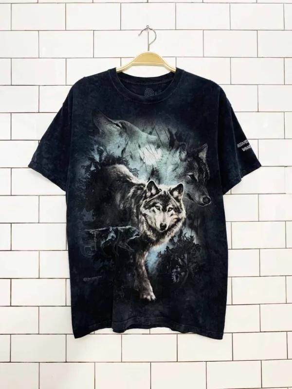 vintage 00s the mountain wolf tie dye tee | made in USA made by Good Market Thrift Store