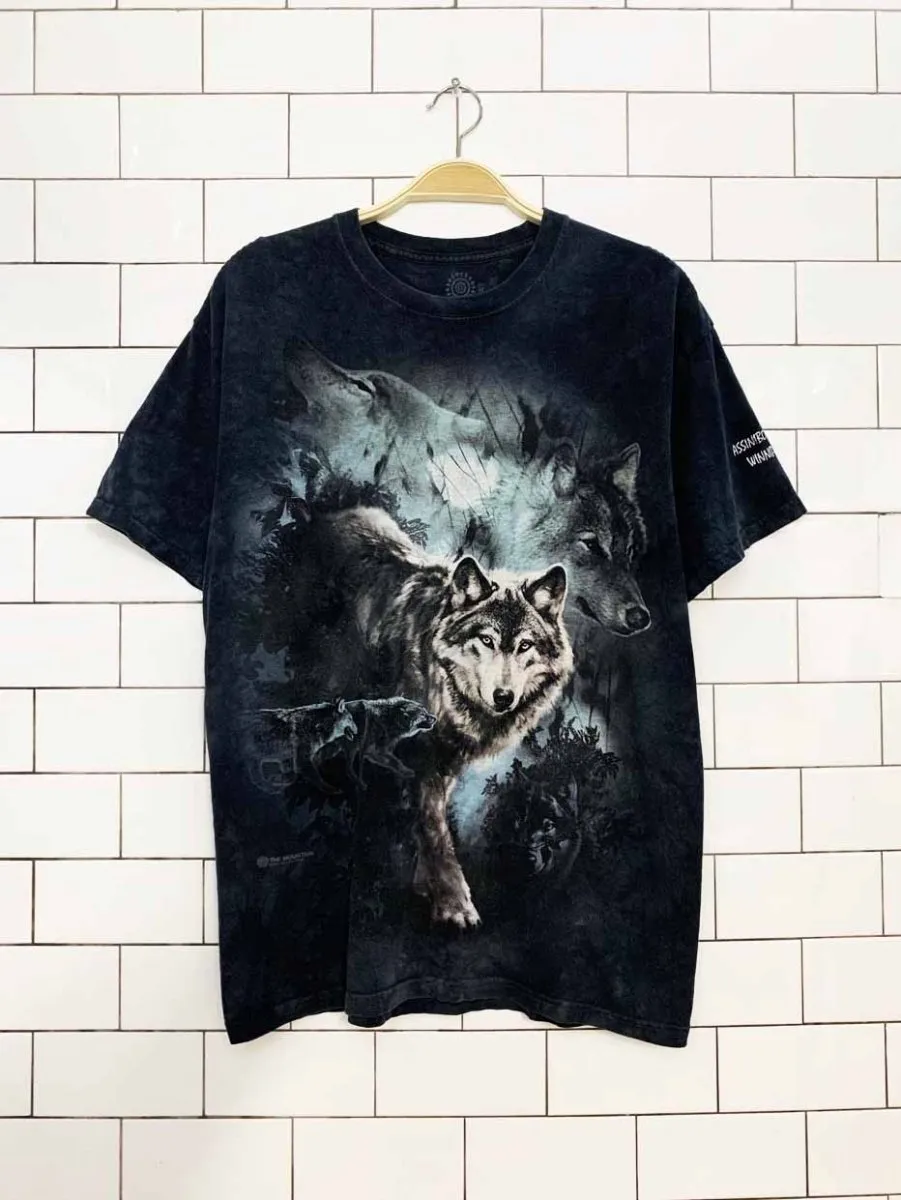 vintage 00s the mountain wolf tie dye tee | made in USA sold by Good Market Thrift Store