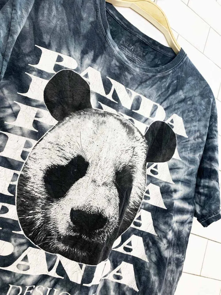 desiigner tie dye panda face animal tee sold by Good Market Thrift Store product image thumbnail 2