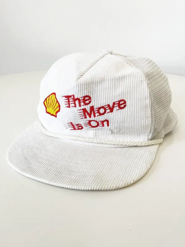 vintage 80s shell corduroy rope trim trucker hat | the victory group made by Good Market Thrift Store