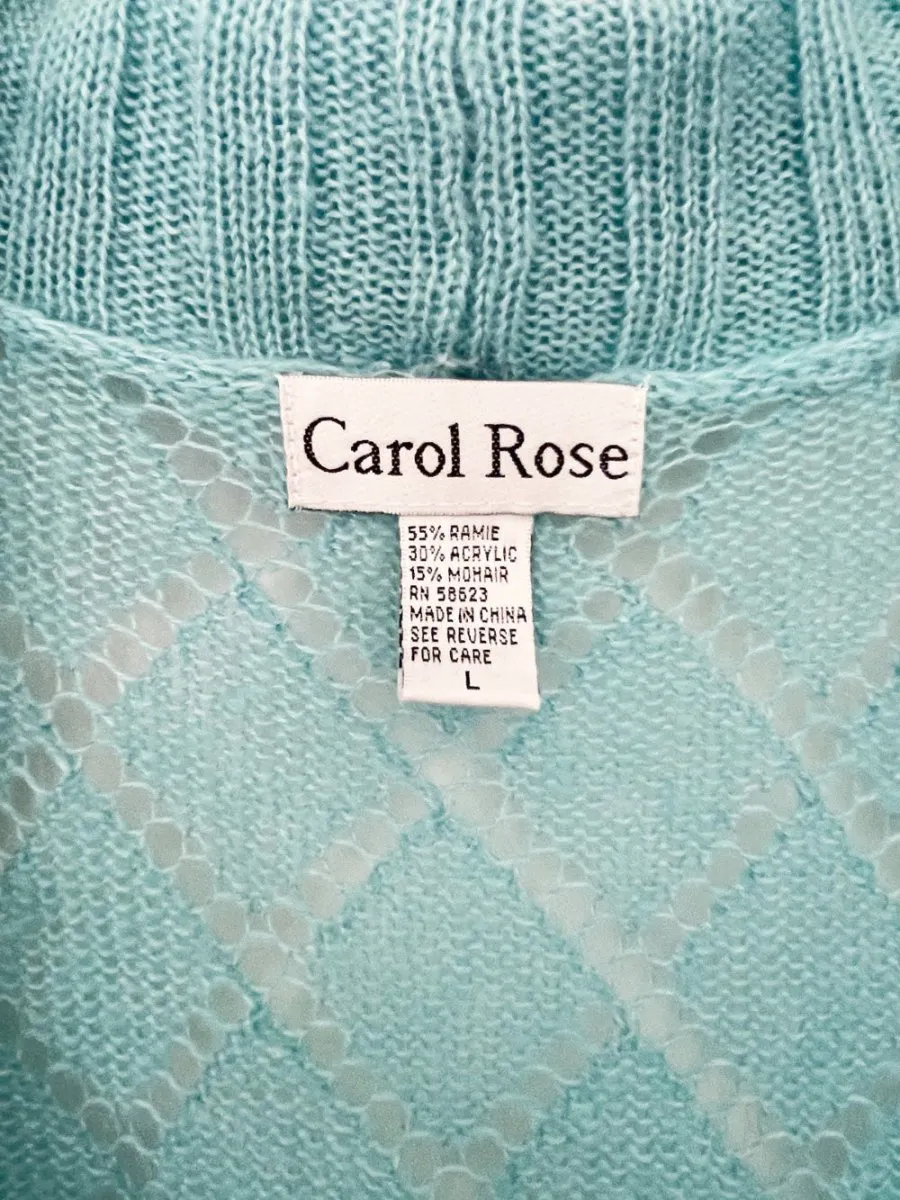 y2k carol rose mohair-blend pointelle knit rosebud cardigan sold by Good Market Thrift Store product image thumbnail 5