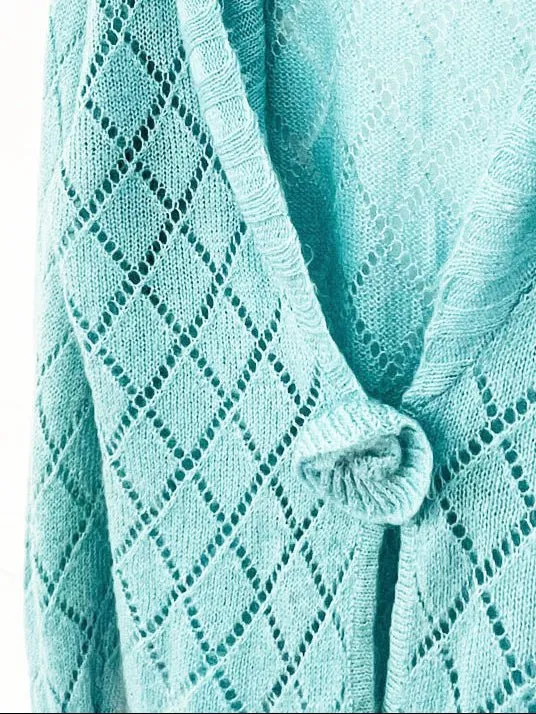 y2k carol rose mohair-blend pointelle knit rosebud cardigan sold by Good Market Thrift Store product image thumbnail 2