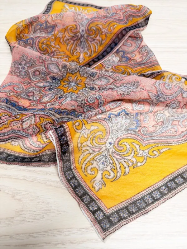 vintage silk-blend chiffon long scarf | hand-rolled in Japan made by Good Market Thrift Store