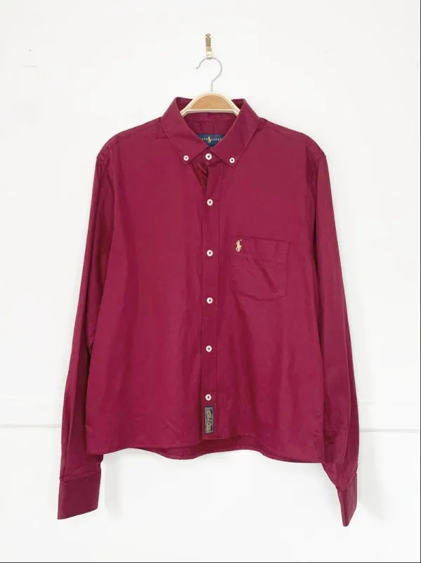 ralph lauren sporty prep cropped shirt | rework made by Good Market Thrift Store