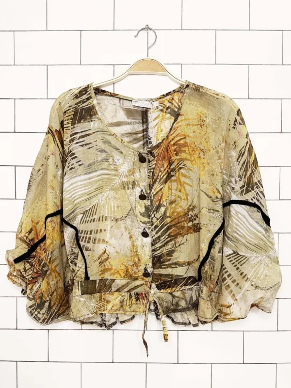 nwt caty lesca paris batwing puff sleeve sheer blouse made by Good Market Thrift Store