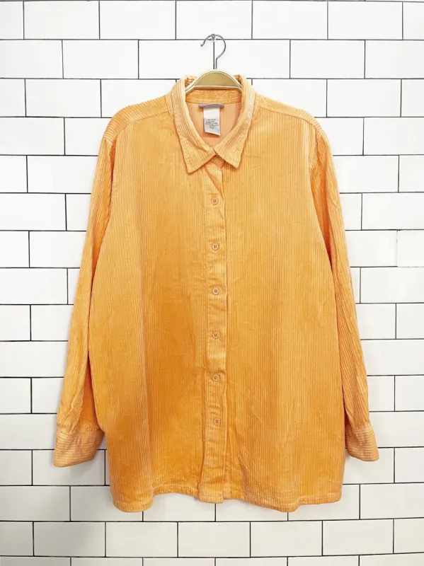 vintage 90s blair chunky cord neon full button shirt jacket made by Good Market Thrift Store