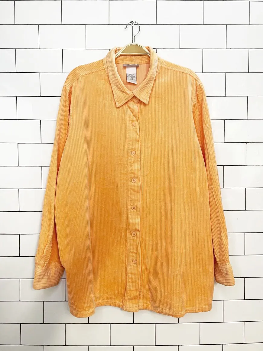 vintage 90s blair chunky cord neon full button shirt jacket sold by Good Market Thrift Store