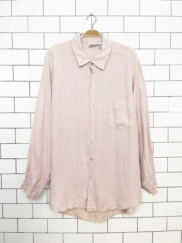vintage chicos design 100% linen full button shirt made by Good Market Thrift Store