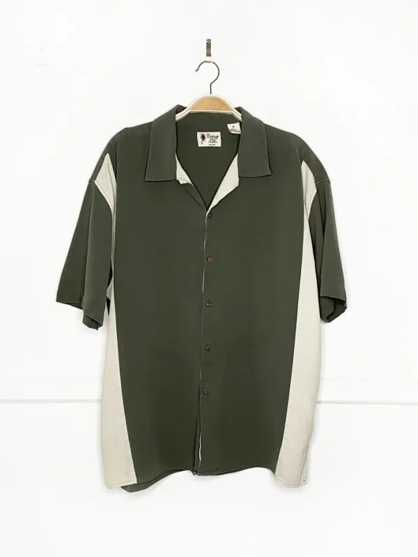 vintage silk 100% silk bowling full button resort shirt made by Good Market Thrift Store