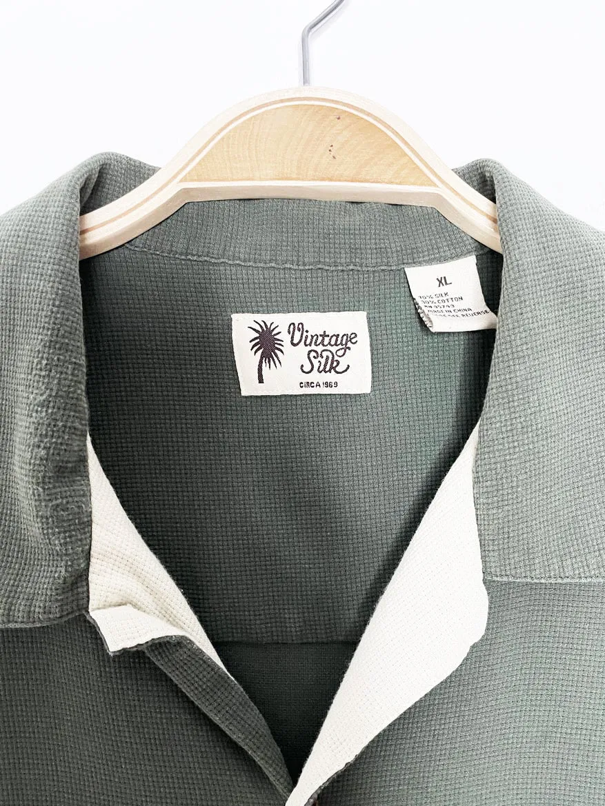 vintage silk 100% silk bowling full button resort shirt sold by Good Market Thrift Store product image thumbnail 5