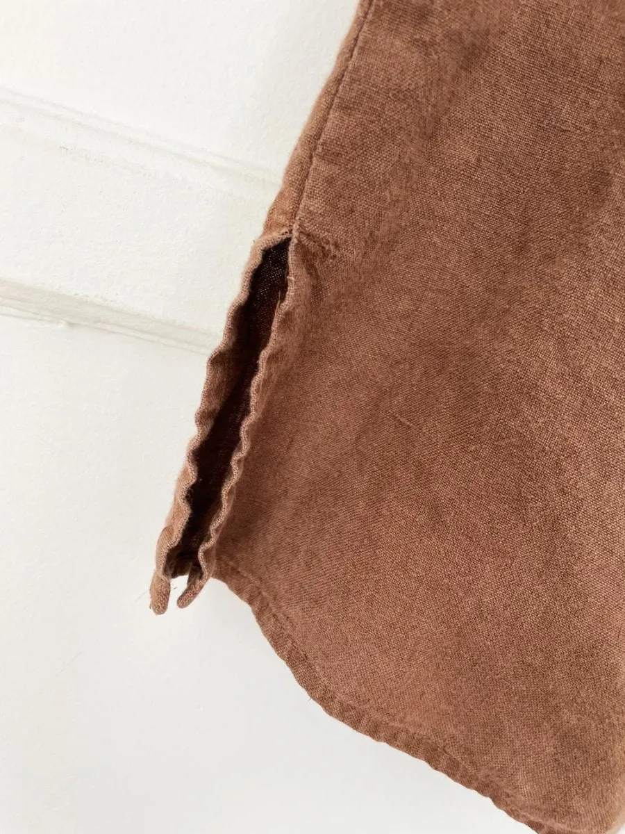 flax 100% linen full button v-neck shirt sold by Good Market Thrift Store product image thumbnail 2