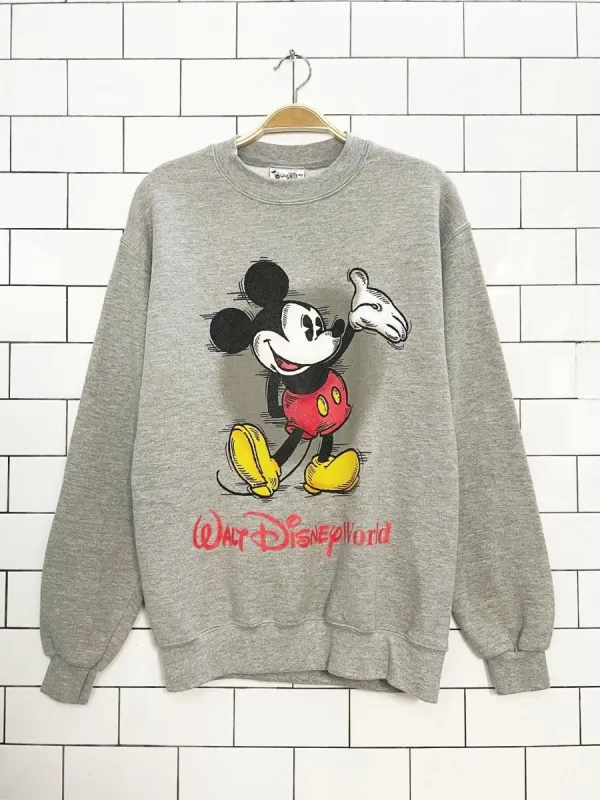 vintage 90s walt disney world mickey mouse sweatshirt | made in usa made by Good Market Thrift Store