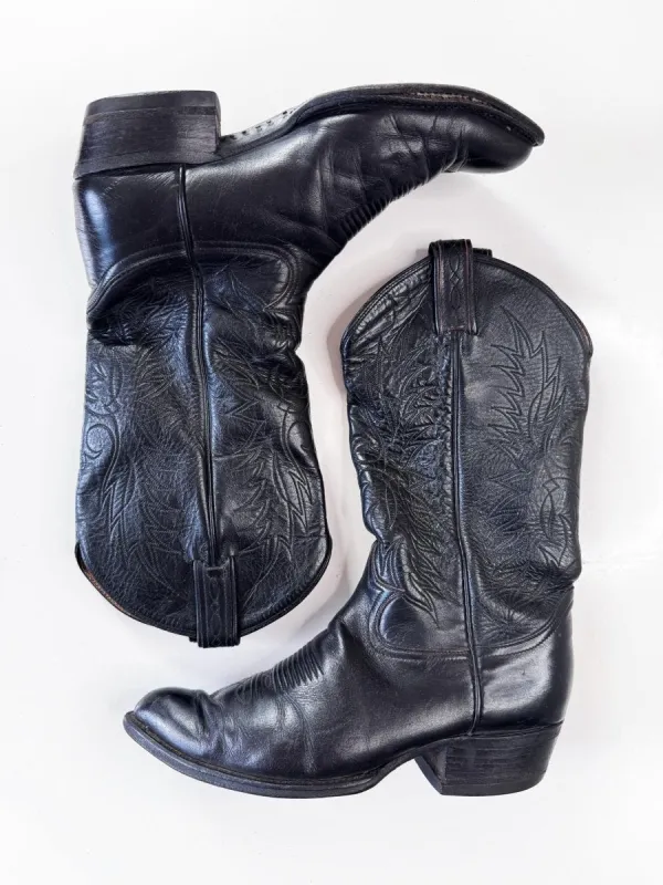 vintage 80s tony lama gold label leather western cowboy boot | made in USA made by Good Market Thrift Store