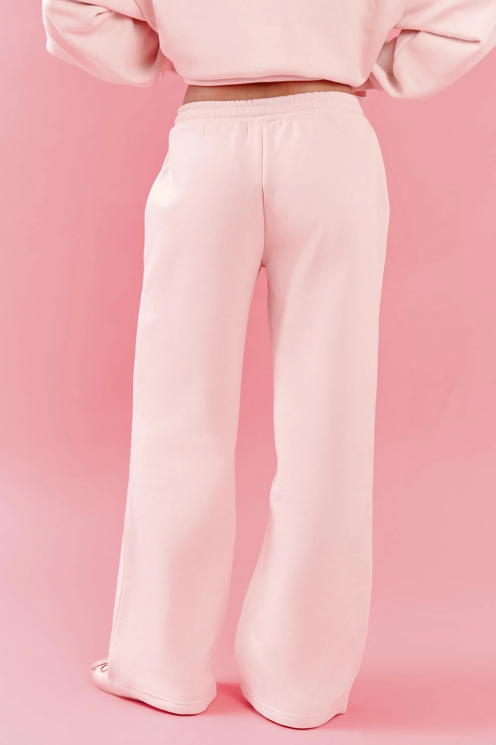 Kaiia Oval Embossed Wide Leg Joggers Pink Meringue sold by Kaiia the label product image thumbnail 4