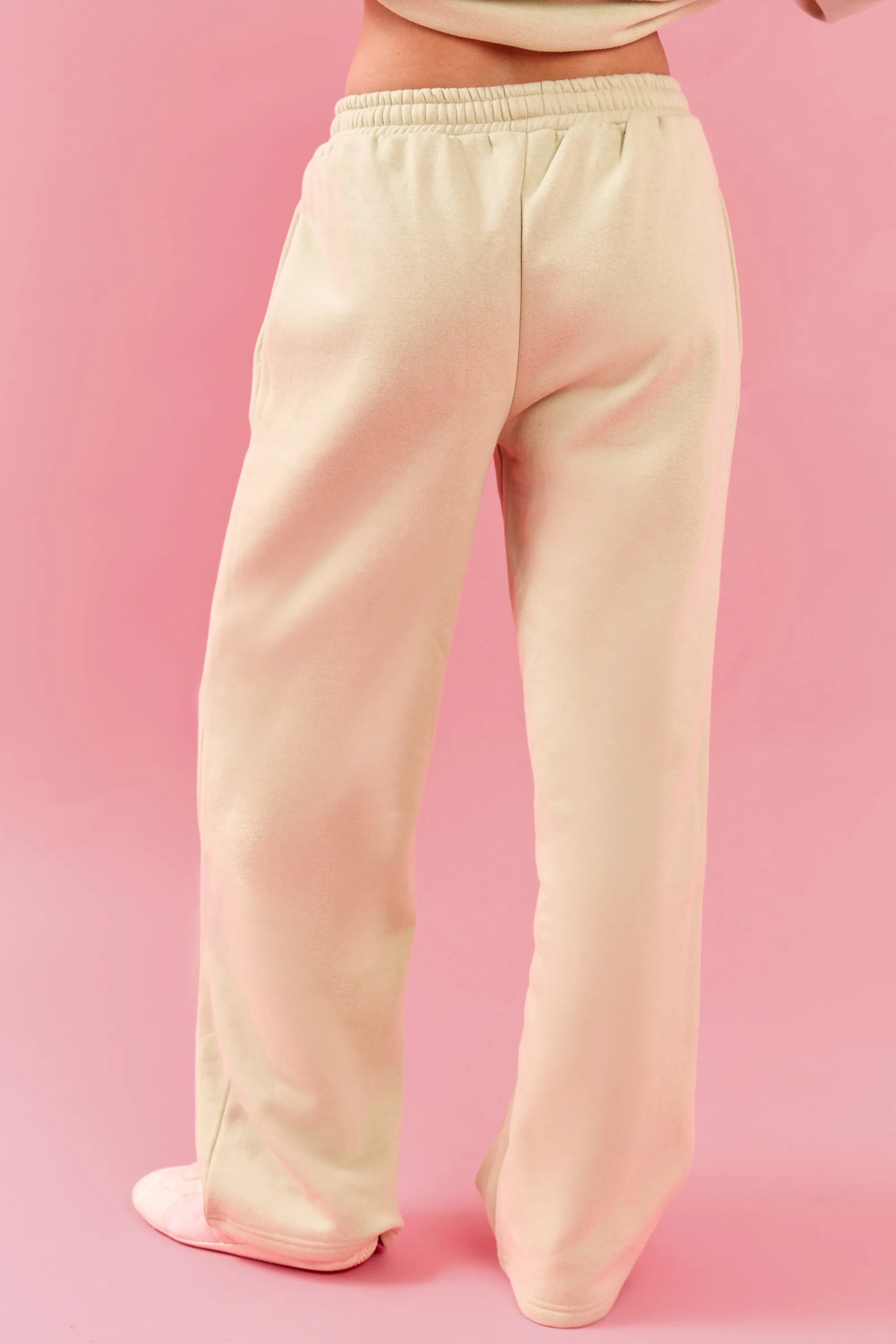 Kaiia Oval Embossed Wide Leg Joggers Pistachio Cream sold by Kaiia the label product image thumbnail 4