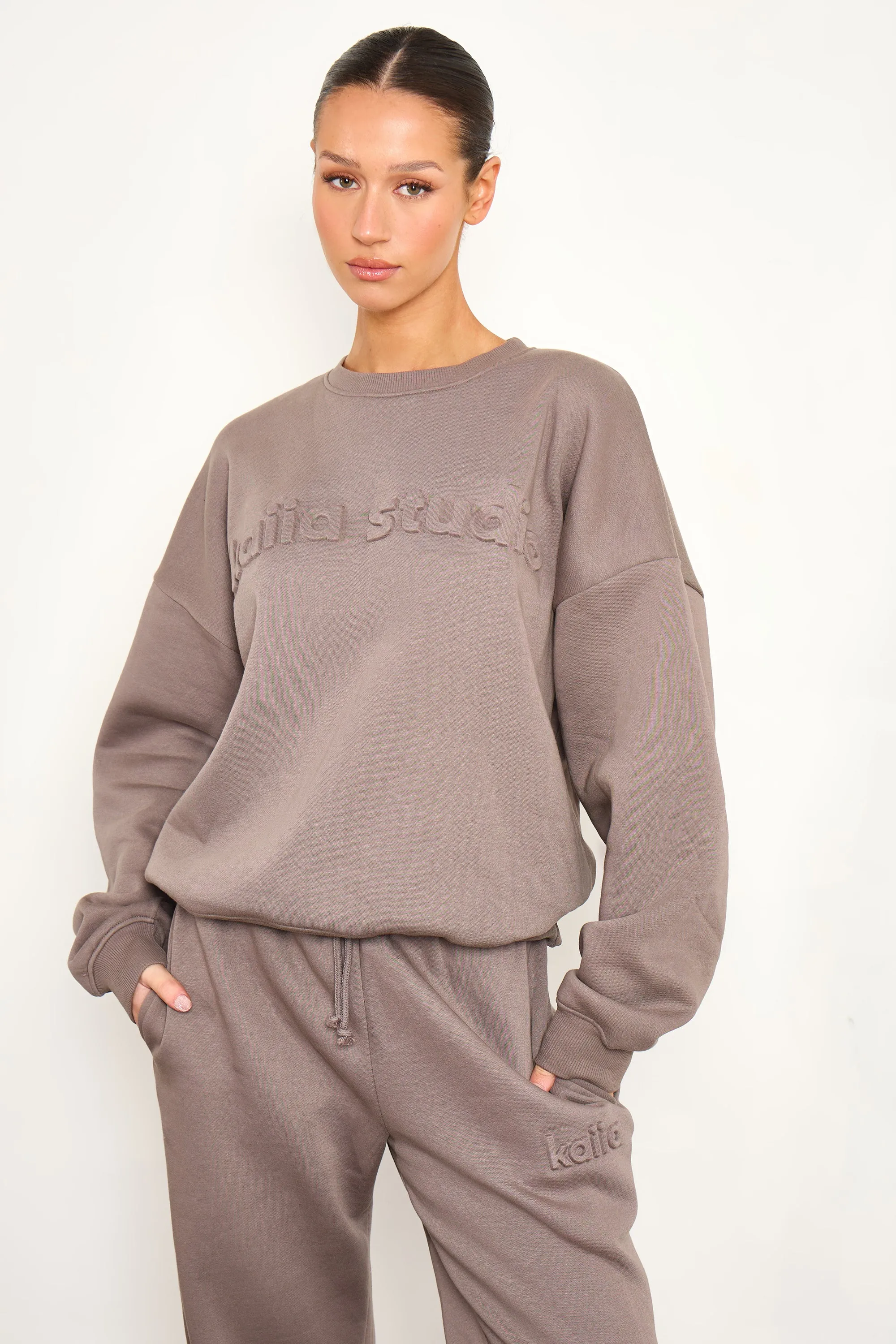 Kaiia Studio Embossed Oversized Sweatshirt Storm Grey sold by Kaiia the label product image thumbnail 4