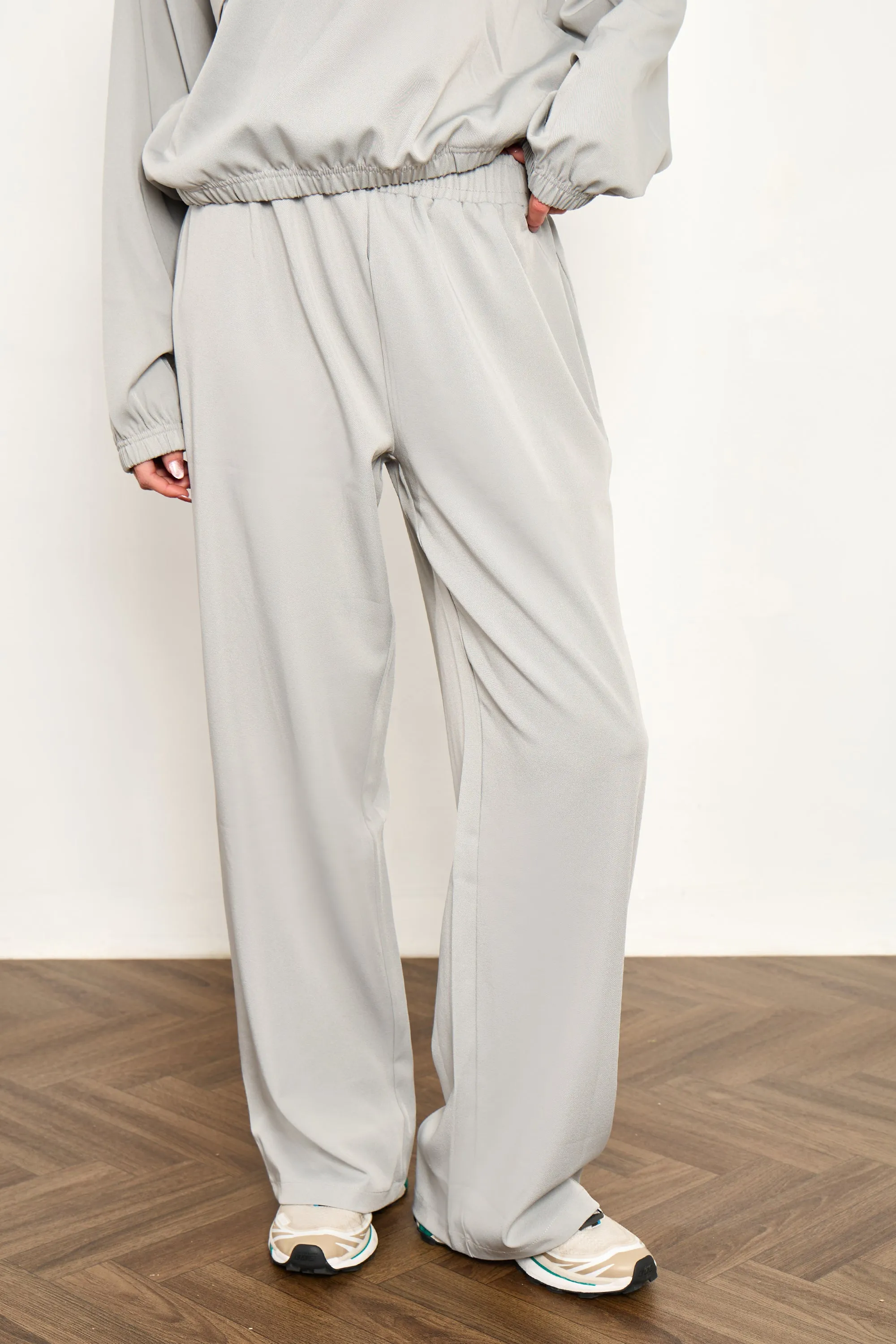 Kaiia Woven Wide Leg Trousers Grey Blue sold by Kaiia the label product image thumbnail 3