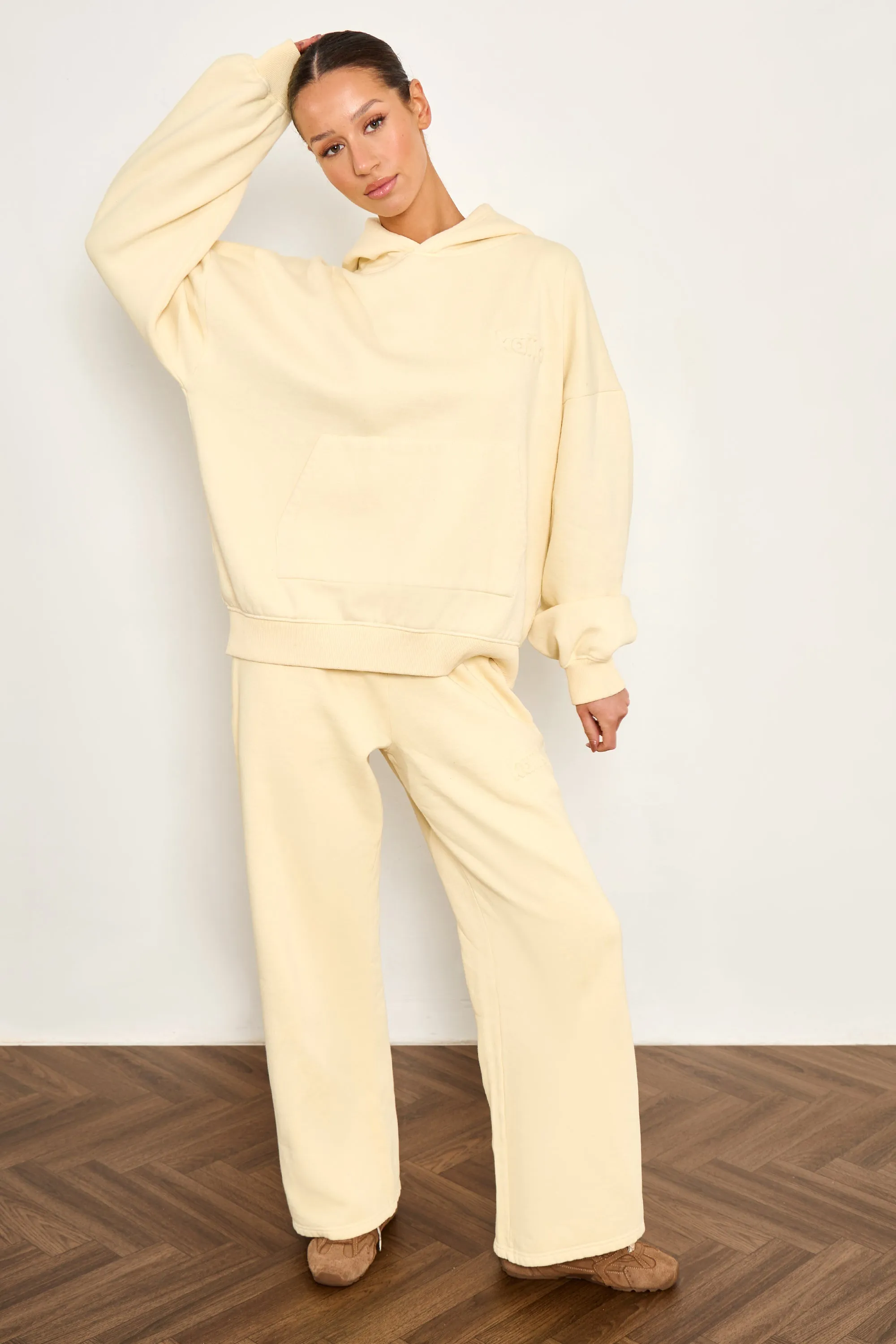 Kaiia Embossed Oversized Hoodie Washed Butter Yellow sold by Kaiia the label product image thumbnail 4