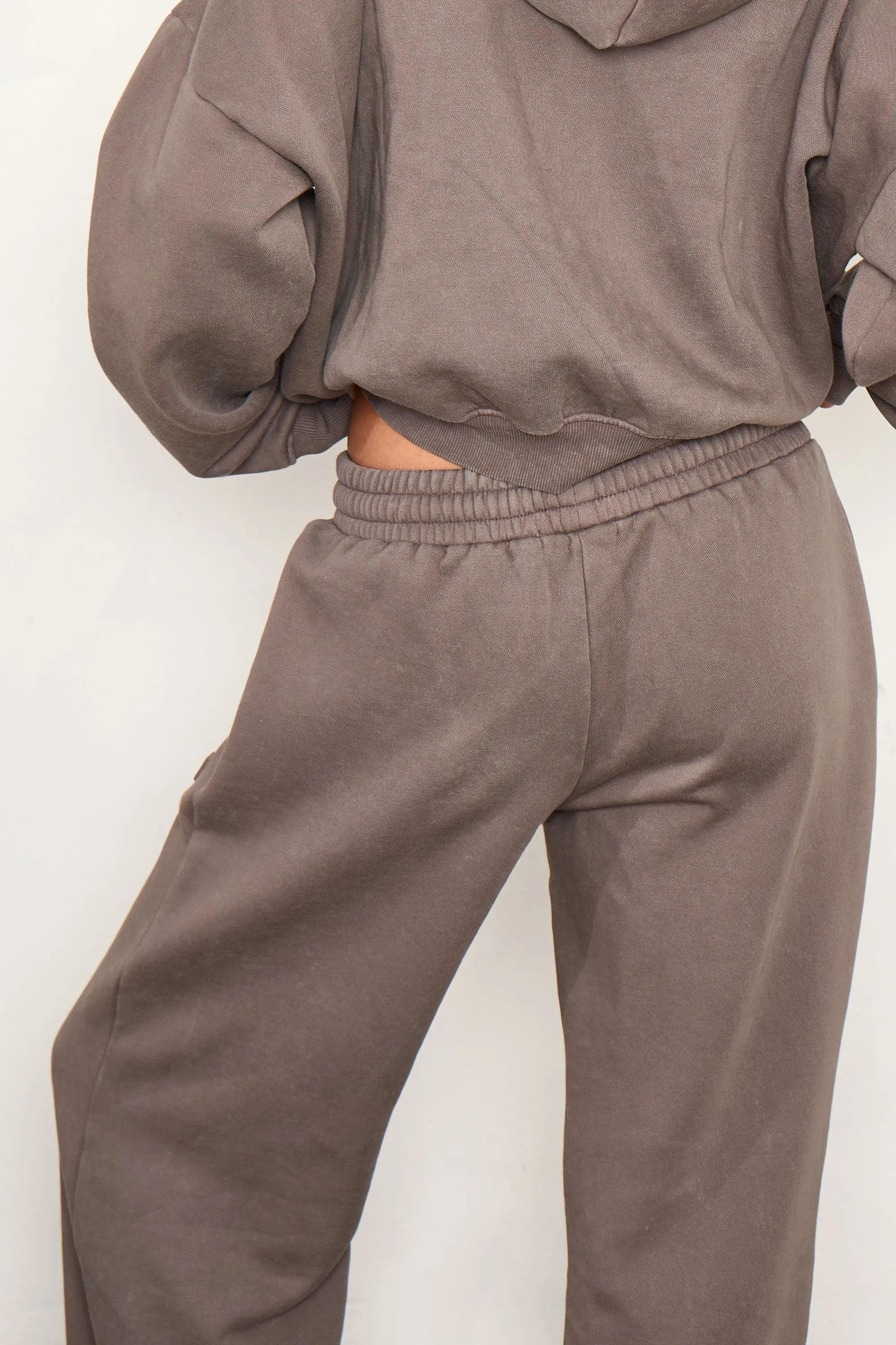 Kaiia Embossed Logo Wide Leg Joggers Washed Storm Grey sold by Kaiia the label product image thumbnail 4