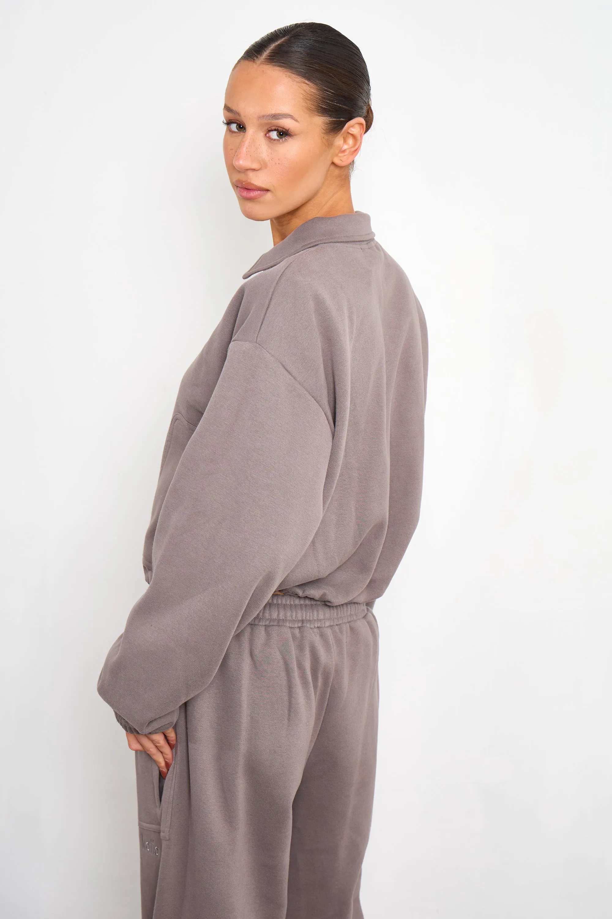 Kaiia Pocket Detail Zip Through Sweatshirt Silver Grey sold by Kaiia the label product image thumbnail 4