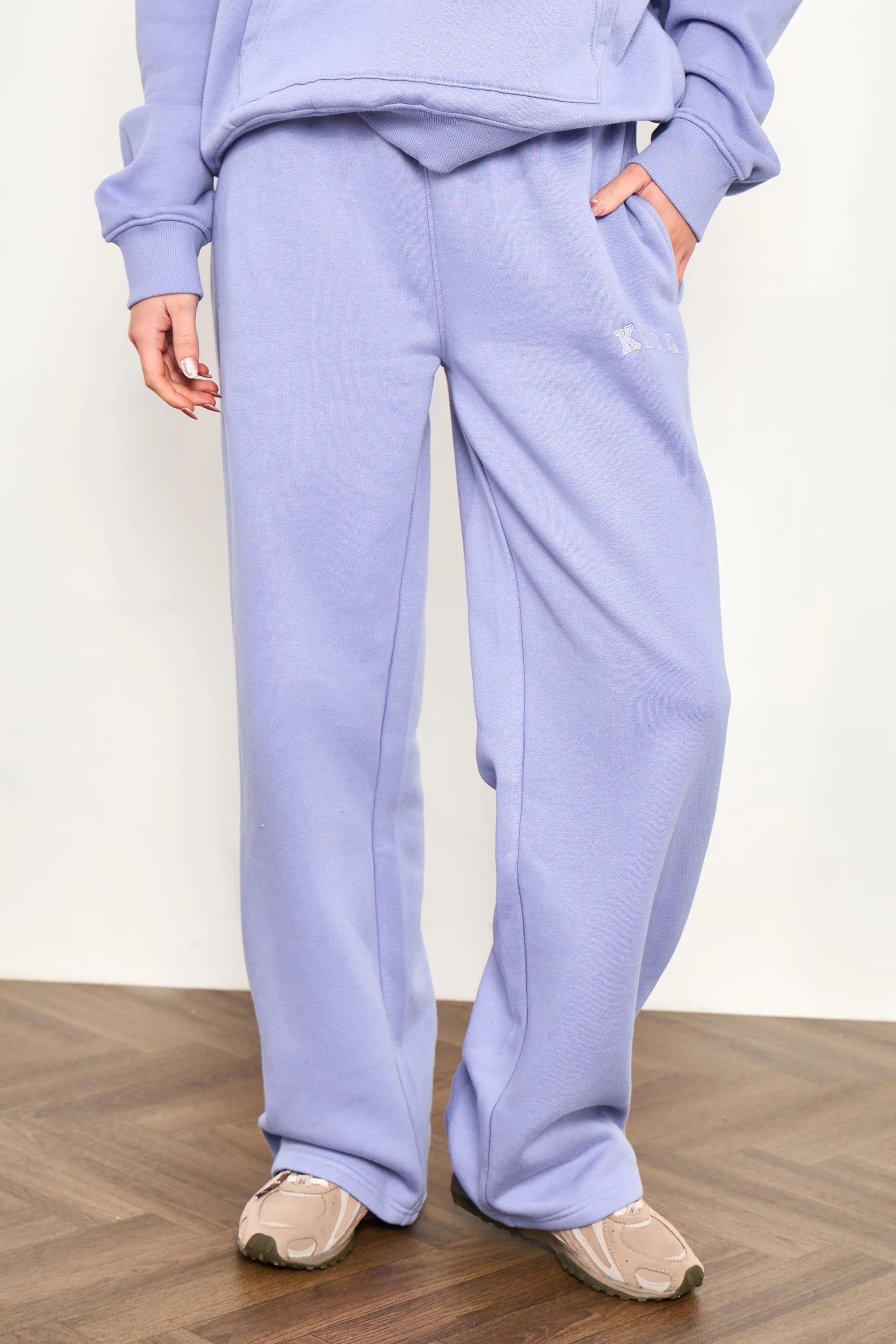 Kaiia Slogan Wide Leg Joggers Periwinkle Blue sold by Kaiia the label product image thumbnail 3