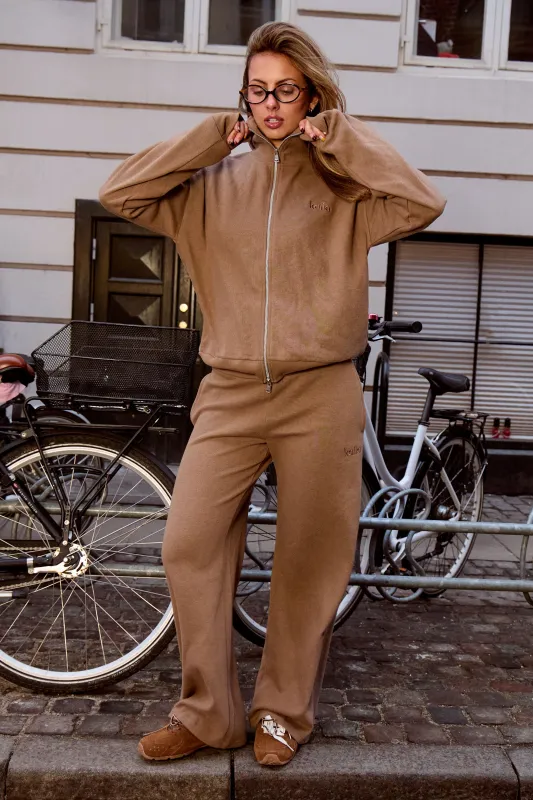 Kaiia Supersoft Straight Leg Trousers Taupe made by Kaiia the label