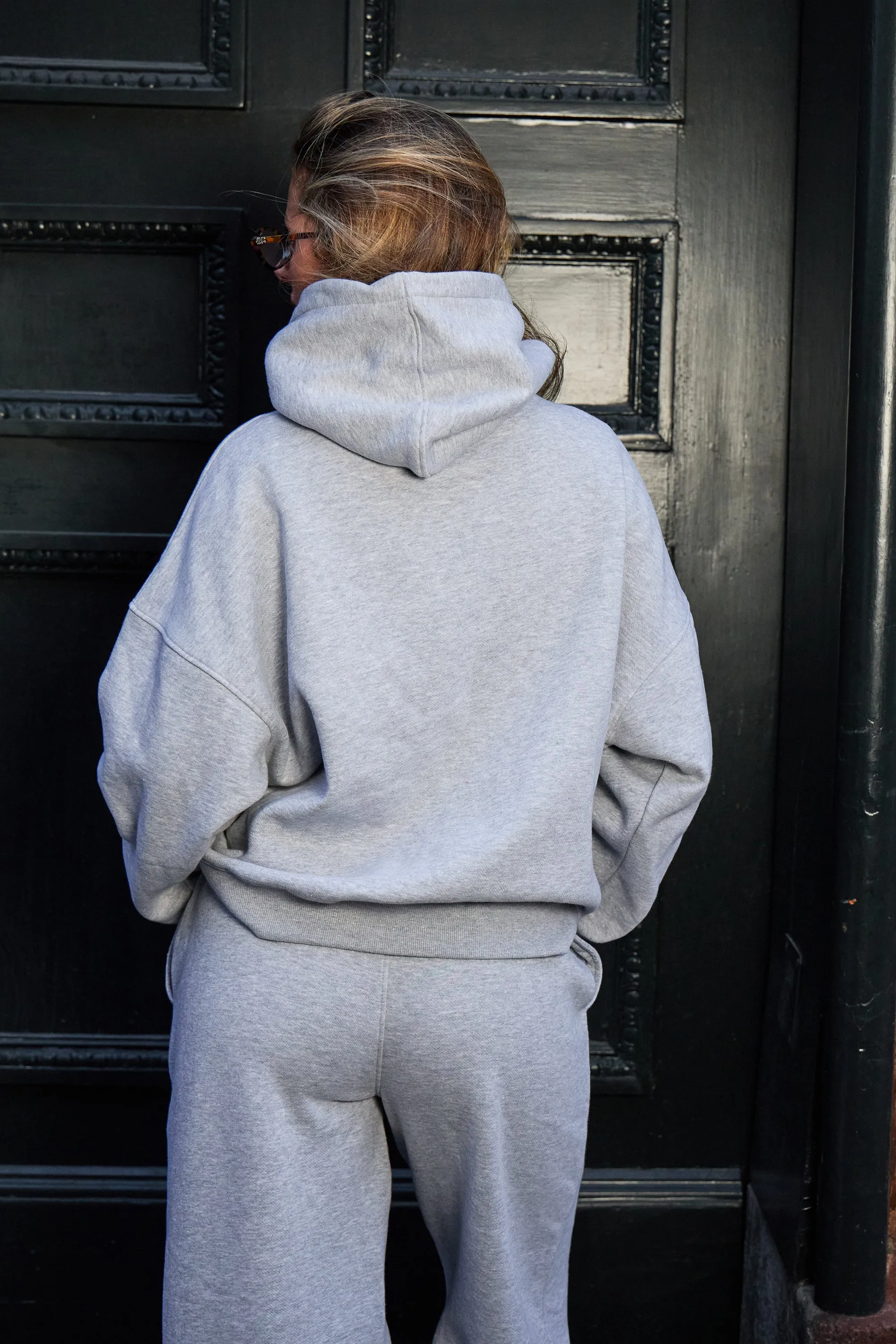 Kaiia Slogan Oversized Hoodie Mid Grey Marl & Stone sold by Kaiia the label product image thumbnail 4