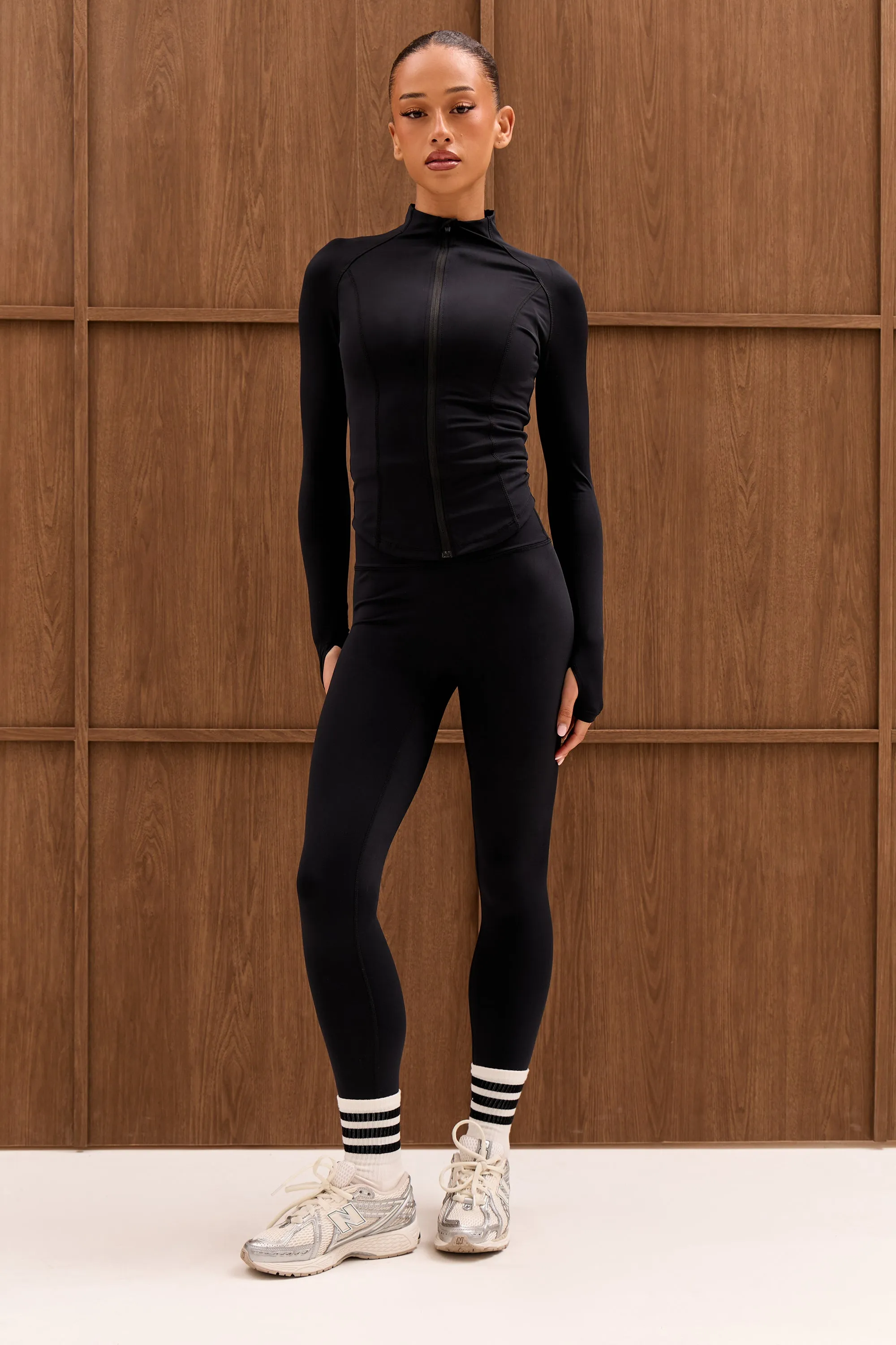 Kaiia Sculpt Long Sleeve Zip Through Fitted Jacket Black sold by Kaiia the label product image thumbnail 4