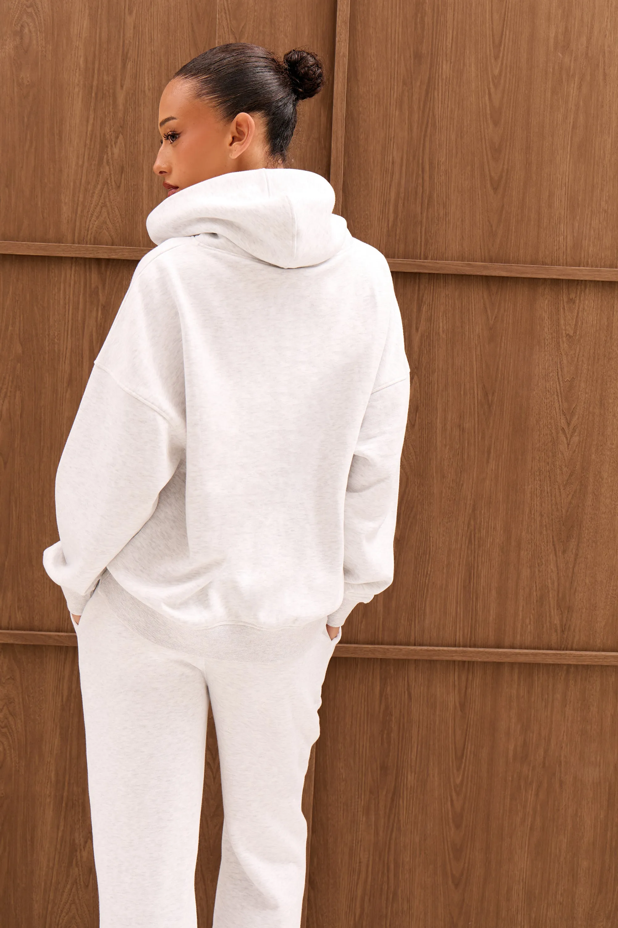 Kaiia Slogan Oversized Hoodie Light Grey Marl & Spring Green sold by Kaiia the label product image thumbnail 4