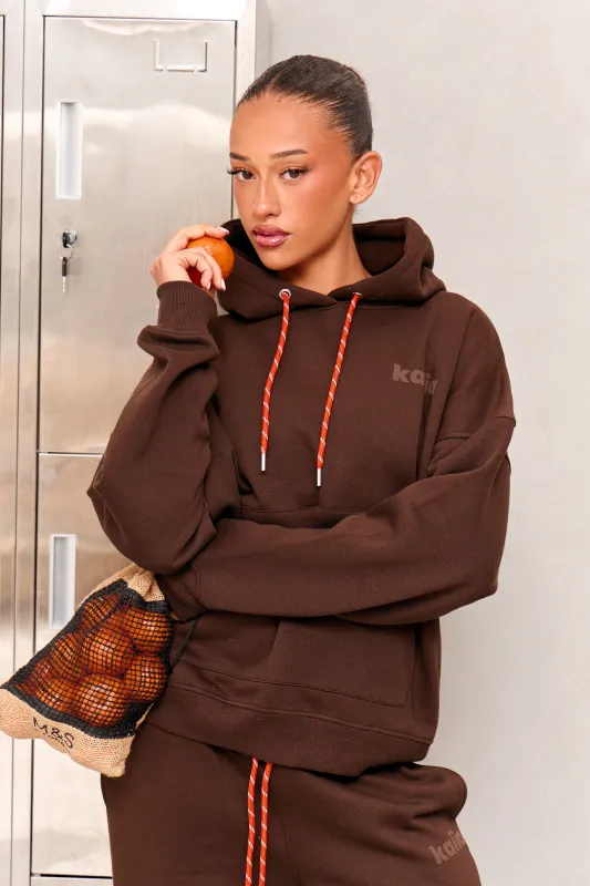 Kaiia Studio Rope Drawstring Oversized Hoodie Bitter Chocolate made by Kaiia the label
