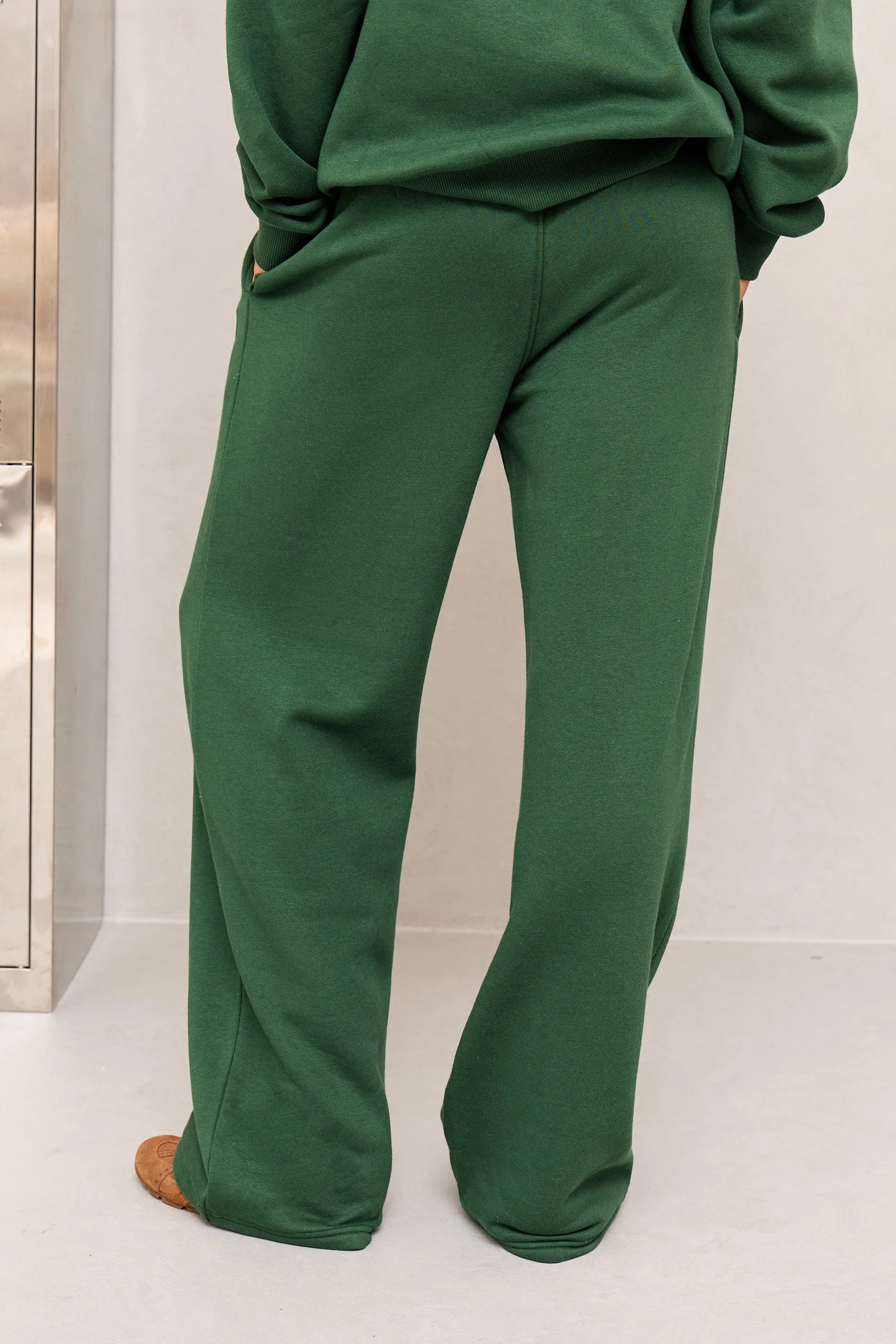 Kaiia Studio Flared Wide Leg Joggers Dark Green sold by Kaiia the label product image thumbnail 4