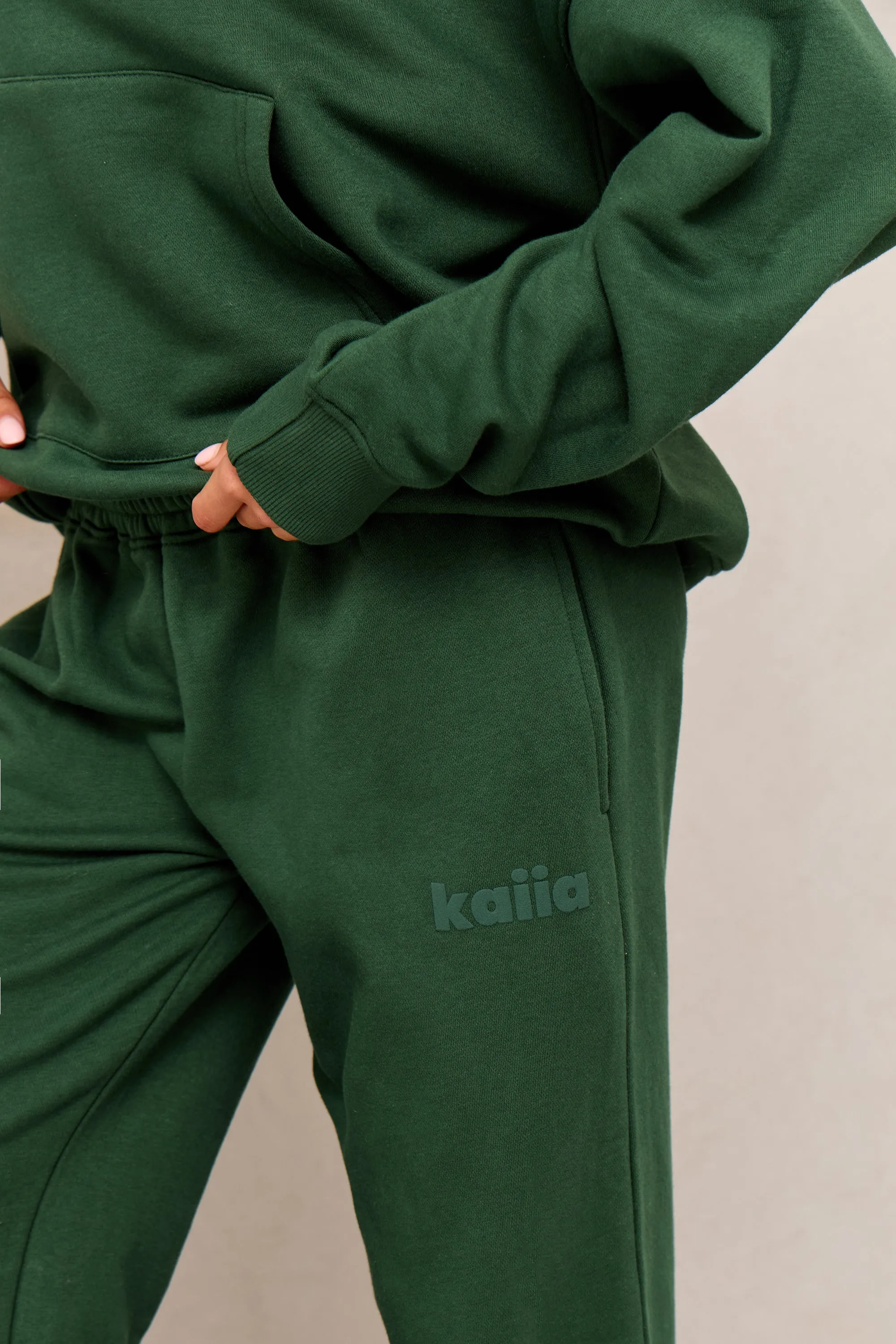 Kaiia Studio Flared Wide Leg Joggers Dark Green sold by Kaiia the label product image thumbnail 2