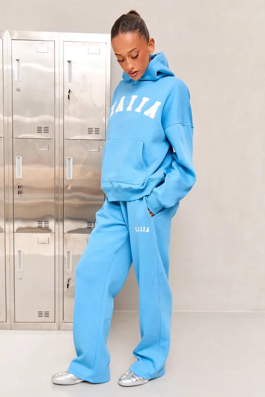 Kaiia Slogan High Rise Wide Leg Joggers Vibrant Blue made by Kaiia the label