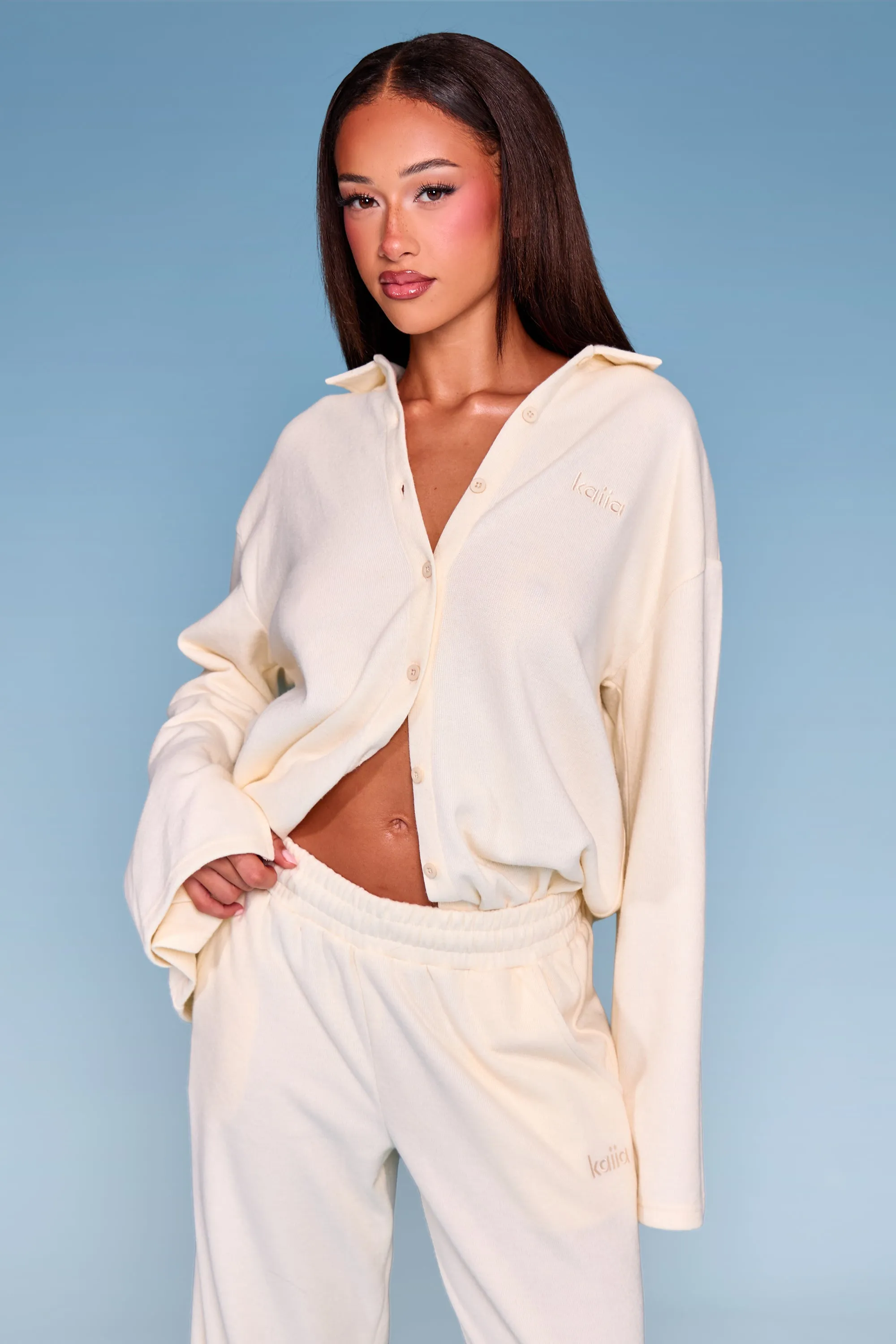 Kaiia Supersoft Button Down Shirt Winter White sold by Kaiia the label