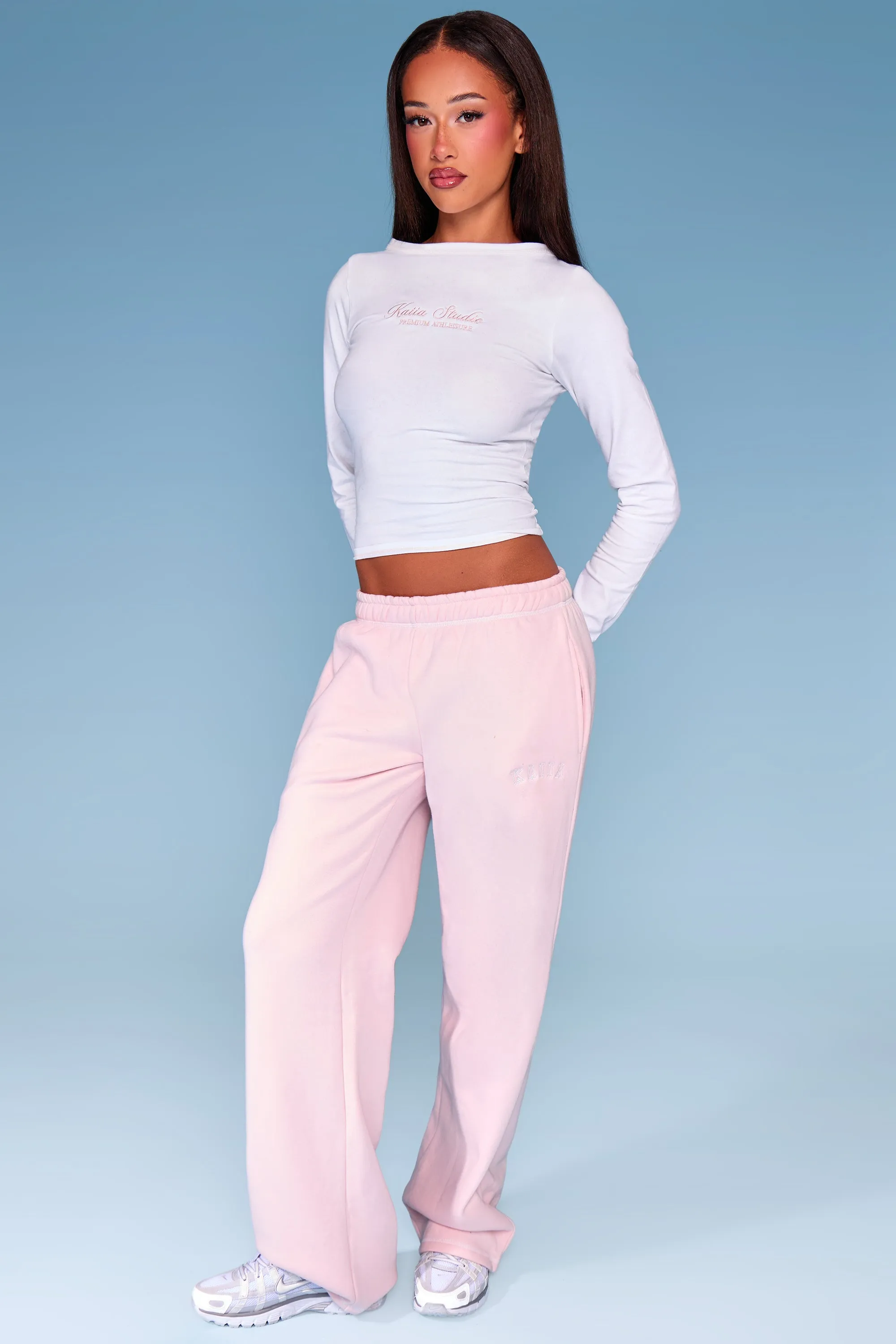 Kaiia Boat Neck Contrast Stitch Top White & Pink sold by Kaiia the label product image thumbnail 2