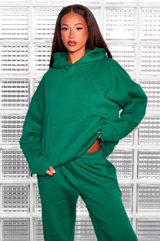 Kaiia Embossed Logo Oversized Hoodie Evergreen made by Kaiia the label