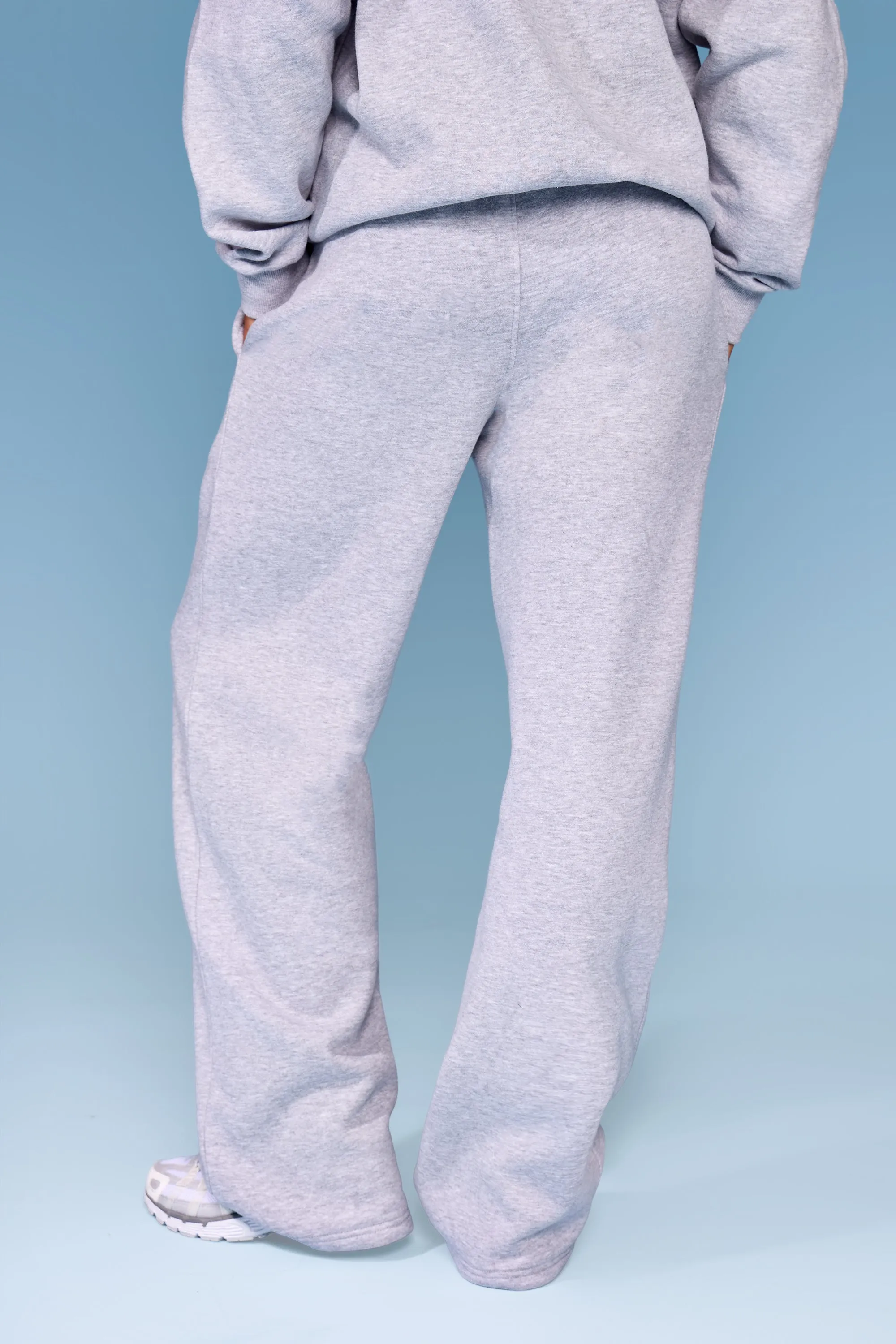 Kaiia Slogan Wide Leg Joggers Mid Grey Marl & Navy sold by Kaiia the label product image thumbnail 4