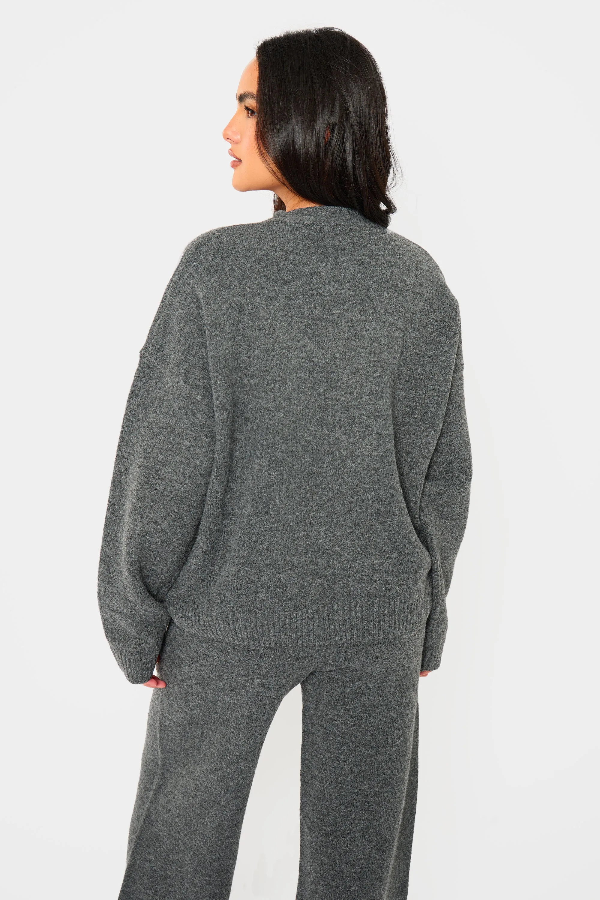 Kaiia Knit Button Down Pocket Cardigan Charcoal sold by Kaiia the label product image thumbnail 4