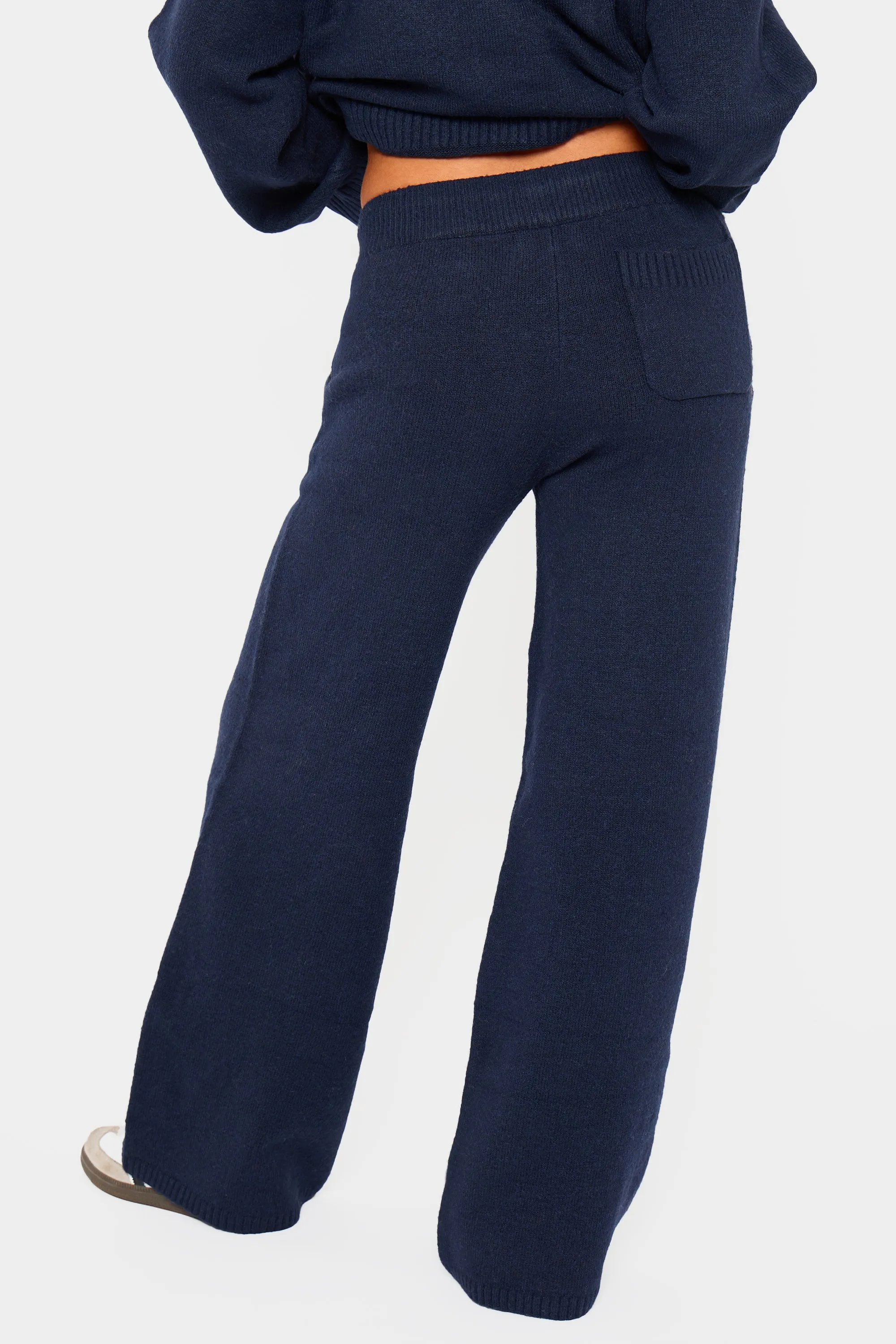 Kaiia Knit Wide Leg Trousers Navy sold by Kaiia the label product image thumbnail 4