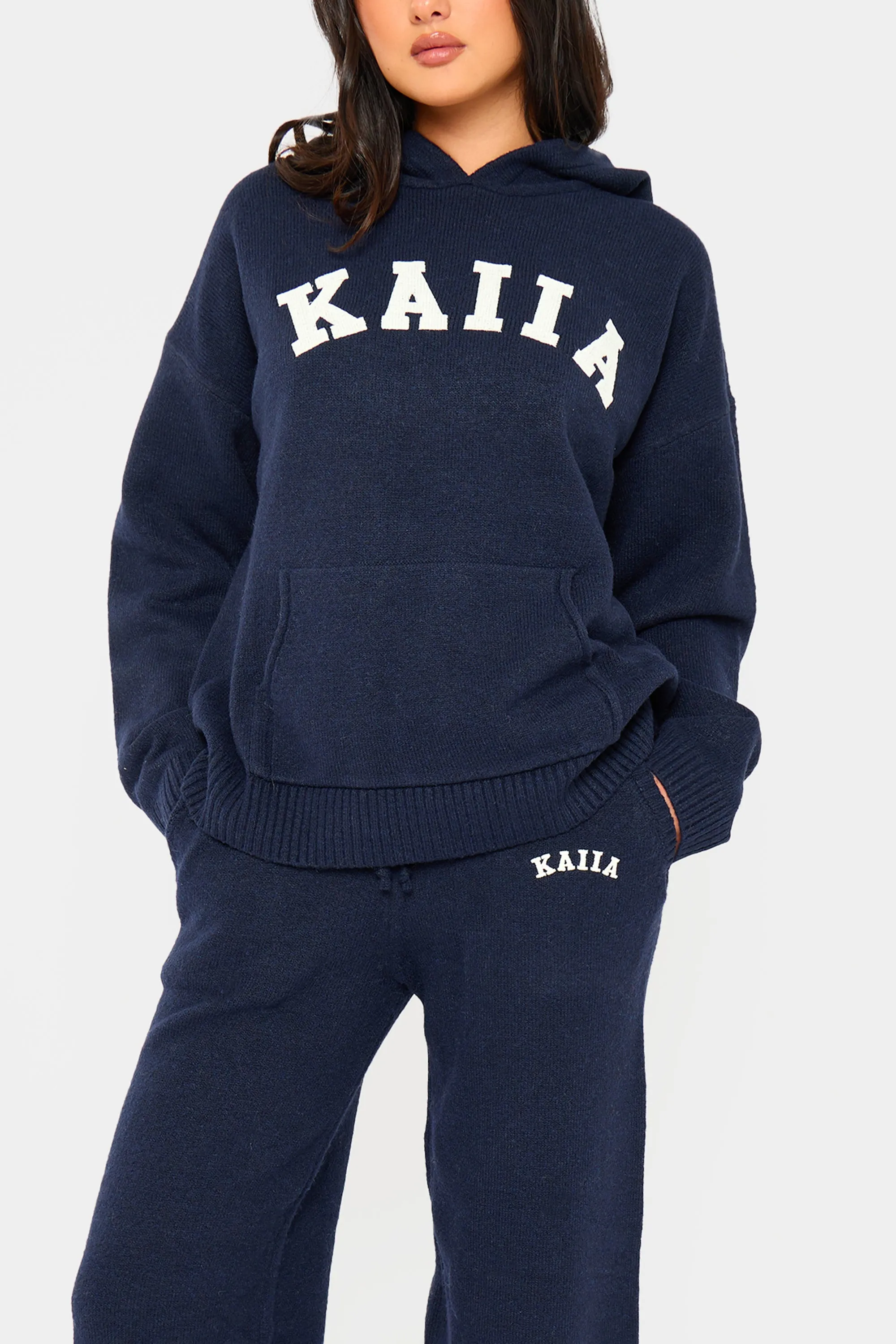 Kaiia Knit Oversized Hoodie Navy sold by Kaiia the label product image thumbnail 2