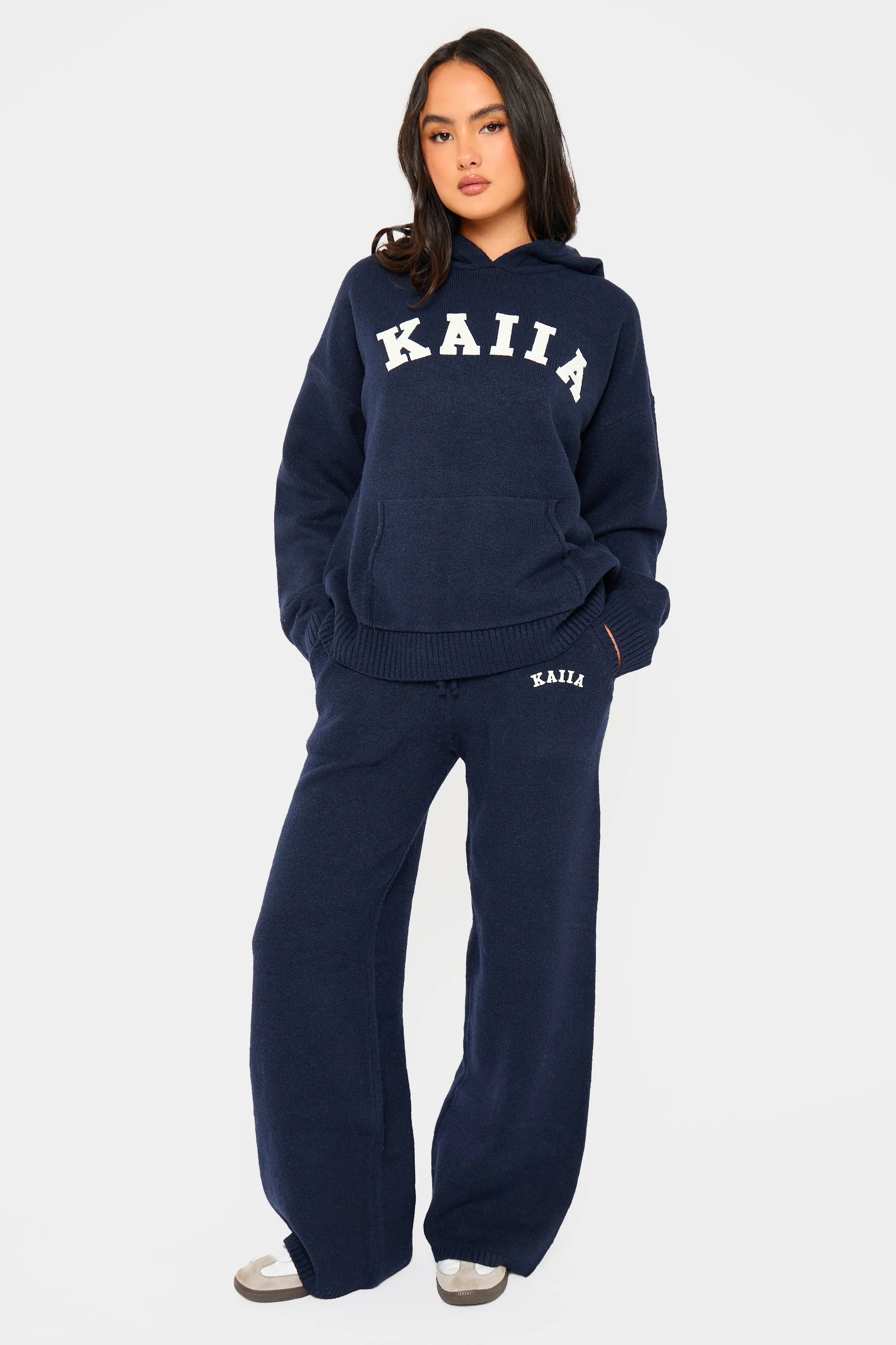 Kaiia Knit Oversized Hoodie Navy sold by Kaiia the label product image thumbnail 3